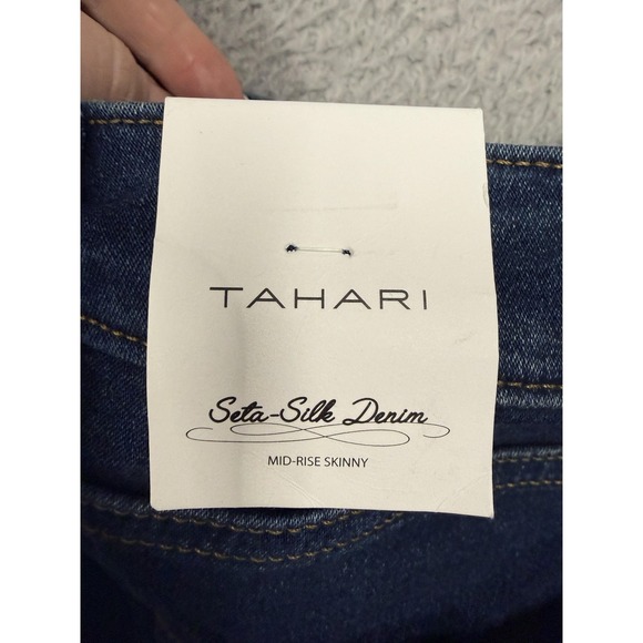 Tahari Kelly Jeans Womens 10 Blue Matoury Wash Mid Rise Skinny Stretch Denim - Picture 7 of 15